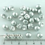 Mushroom Czech Beads - Silver Matte - 9mm