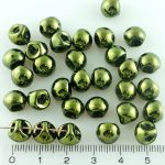 Mushroom Czech Beads - Metallic Green - 9mm
