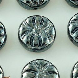 Flower Spider Czech Flat Coin Beads