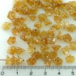 Bell Flower Caps Czech Beads - Crystal Picasso Luster - 7mm