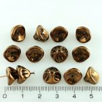 Bell Flower Lily Of The Valley Caps Czech Large Beads - Metallic Bronze - 10mm