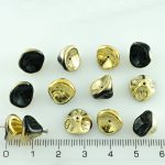 Bell Flower Lily Of The Valley Caps Czech Large Beads - Black Gold Half - 10mm