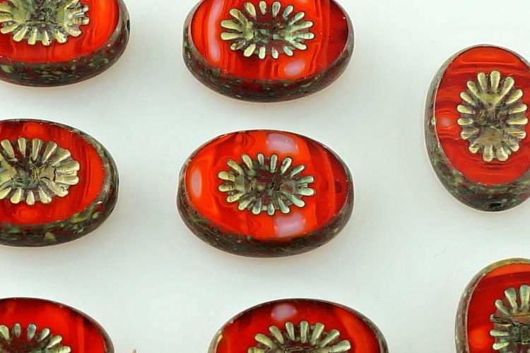 Oval Kiwi Window Table Cut Flat Czech Beads