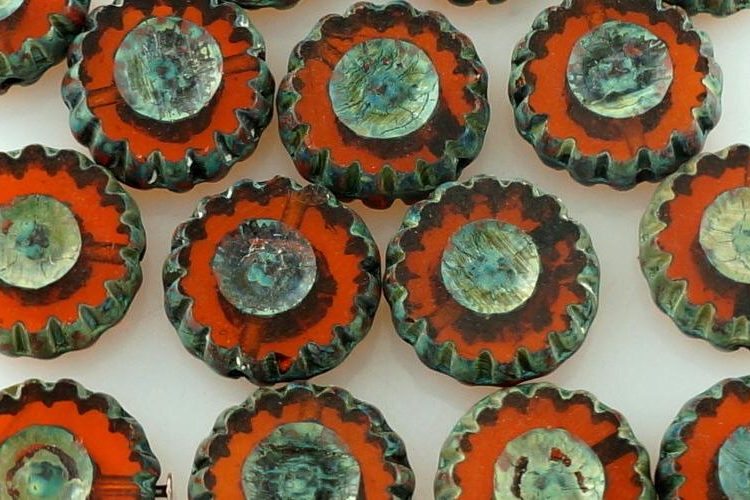 Coin Wheel Window Table Cut Flat Czech Beads