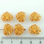 Maple Carved Czech Beads - Crystal Matte Gold - 13mm