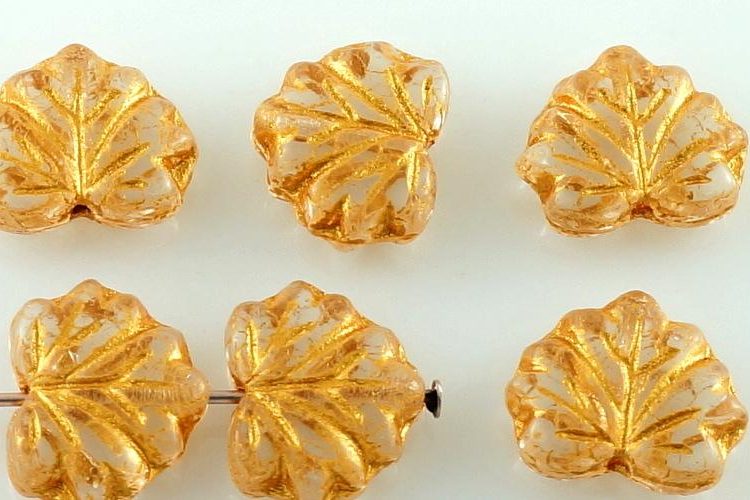 Maple Carved Czech Beads