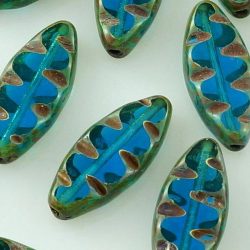Oval Waved Petal Flat Window Table Cut Czech Beads