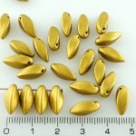 Flower Petal Twisted Czech Beads - Matte Gold - 12mm