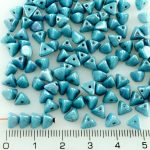 Half Pinch Large Czech Beads - Gray Blue Luster - 7mm