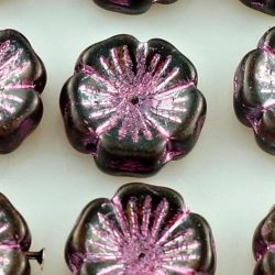 Flower Flat Czech Glass Beads