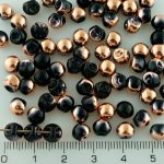 Mushroom Czech Beads - Black Capri Gold - 6mm