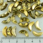 Large Czech Angel Wings Easter Beads - Crystal Metallic Gold Half - 15mm