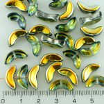 Large Czech Angel Wings Easter Beads - Crystal Metallic Marea Gold Half - 15mm