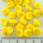 Bell Flower Lily Of The Valley Caps Czech Large Beads - Opaque Yellow - 10mm