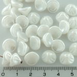 Bell Flower Lily Of The Valley Caps Czech Large Beads - Opaque Luster White - 10mm