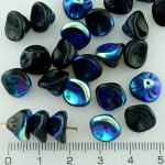 Bell Flower Lily Of The Valley Caps Czech Large Beads - Black AB Half - 10mm