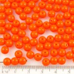 Round Czech Beads - Opaque Orange - 6mm