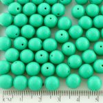 Round Czech Beads - Opaque Turquoise Green - 8mm