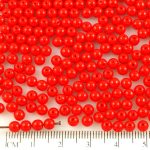 Round Czech Beads - Red - 4mm