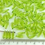 Dagger Leaf Czech Beads - Green - 10mm