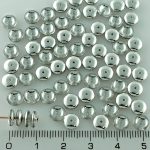 Disc Flat Disk One Hole Czech Beads - Crystal Metallic Silver Half - 6mm