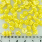 Bell Flower Caps Czech Beads - Pearl Shine Yellow Amber - 7mm