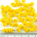Bell Flower Caps Czech Beads - Opaque Citrine Yellow Lemon - 7mm