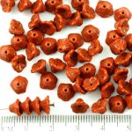 Bell Flower Caps Czech Beads - Opaque Chocolate Brown - 7mm