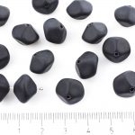 Matte Bicone Rustic Pyramid Whirligig Spiral Flying Saucer UFO Czech Beads - Black - 13mm