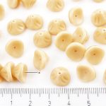 Bell Flower Lily Of The Valley Caps Czech Large Beads - Opaque Beige Brown Ivory - 10mm