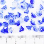 Bell Flower Caps Czech Beads - Crystal Blue Mix Lapis Lazuli - 7mm