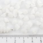 Bell Flower Caps Czech Beads - White Alabaster Opal - 7mm