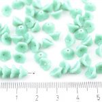 Bell Flower Caps Czech Beads - Opaque Turquoise Green - 7mm