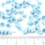 Bell Flower Caps Czech Beads - Opaque Turquoise Baby Blue - 7mm