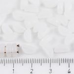 Crescent Moon Shaped Two Hole Czech Beads - White Opal Moonstone - 8mm