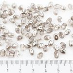 Teardrop Czech Beads - Crystal Dark Silver Half - 6mm