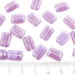 Flat Rectangle Czech Beads - Opaque Purple Opal - 12mm