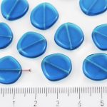 Round Coin Flat Czech Beads - Crystal Capri Blue Clear - 15mm