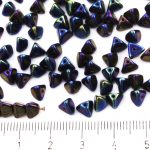 Half Pinch Large Czech Beads - Metallic Iris Blue - 7mm