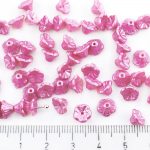 Bell Flower Caps Czech Beads - Pastel Pearl Rose Rosaline Pink - 7mm
