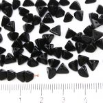 Half Pinch Large Czech Beads - Opaque Jet Black - 7mm