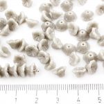 Bell Flower Caps Czech Beads - Opaque Gray Luster - 7mm