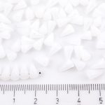 Spike Cone Drop Large Czech Beads - White Alabaster Opal - 13mm