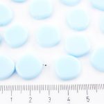 Round Coin Flat Czech Beads - Opaque Turquoise Blue - 15mm
