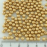 Round Czech Beads - Matte Bronze Pale Gold - 0.4x0.4x0.4cm