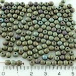 Round Czech Beads - Matte Brown Rainbow Iris - 4mm