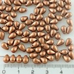 Teardrop Czech Beads - Matte Crystal Bronze Copper - 6mm