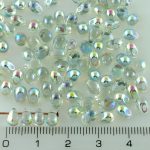 Teardrop Czech Beads - Crystal Blue Rainbow - 6mm