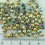 Teardrop Czech Beads - Crystal Golden Rainbow - 6mm