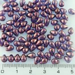 Teardrop Czech Beads - Crystal Vega Purple Luster - 0.4x0.6x0.4cm